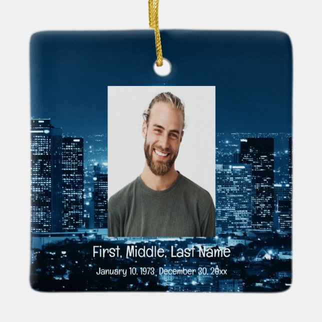 Memorial Keepsake Gone But Not Forgotten Ceramic Ornament (Front)