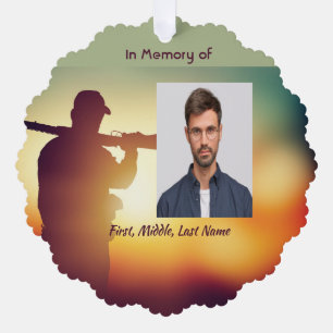 Memorial Keepsake Hunter Stag Deer Tree Decoration Card