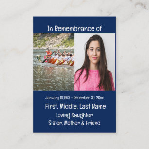 Memorial Keepsake Kayaking Kayaker Business Card