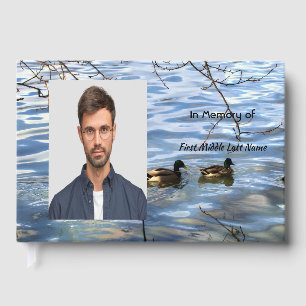 Memorial Keepsake Lake Ducks Birds Guest Book
