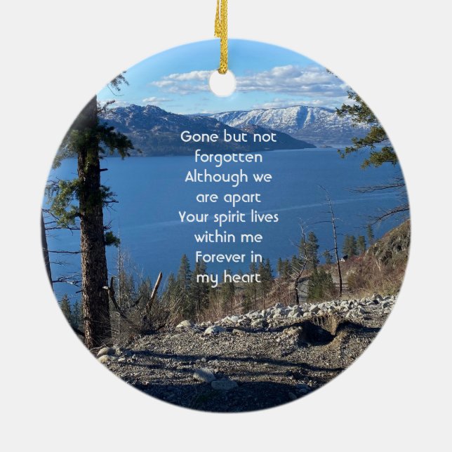  Memorial Keepsake Lake  Forest Trees Ceramic Tree Decoration (Back)