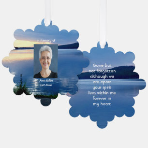Memorial Keepsake Lake Sunrise Nature Tree Decoration Card