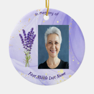 Memorial Keepsake Lavender Garden Flower Ceramic Tree Decoration