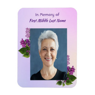 Memorial Keepsake Lilac Garden Flower Magnet
