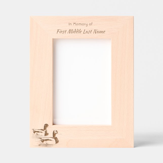 Memorial Keepsake Mallard Ducks Bird Etched Frames (Front)