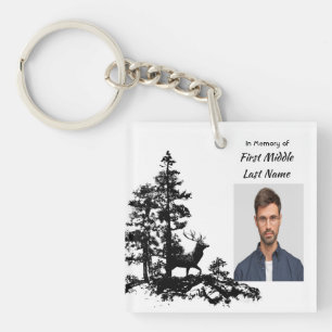Memorial Keepsake Masculine Stag Deer Art Key Ring
