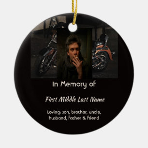 Memorial Keepsake Motorcycle Biker Ceramic Tree Decoration