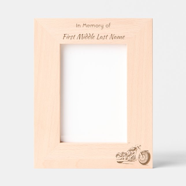 Memorial Keepsake Motorcycle Biker  Etched Frames (Front)