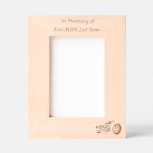 Memorial Keepsake Motorcycle Chopper Etched Frames