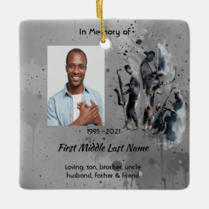 Memorial Keepsake Music Jazz Band Ceramic Ornament