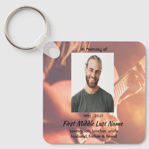 Memorial Keepsake Musician Piano Guitar Key Ring