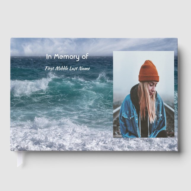 Memorial Keepsake Ocean Sea Beach Guest Book (Front)