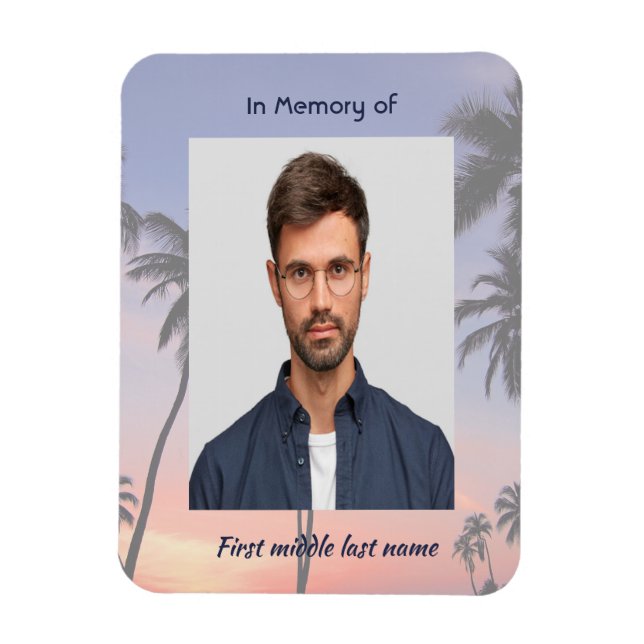 Memorial Keepsake Ocean Sea, Tropical Beach Magnet (Vertical)