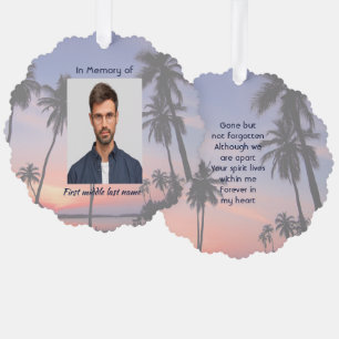 Memorial Keepsake Ocean Sea Tropical Beach Tree Decoration Card