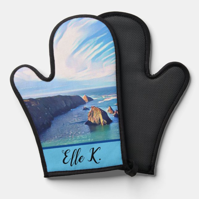 Memorial Keepsake One Side Photo Personalised Oven Mitt (Front/Back)