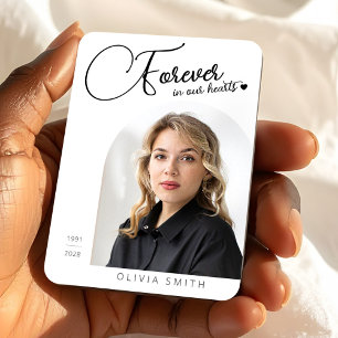 Memorial Keepsake Photo Elegant Minimalist Funeral Magnet