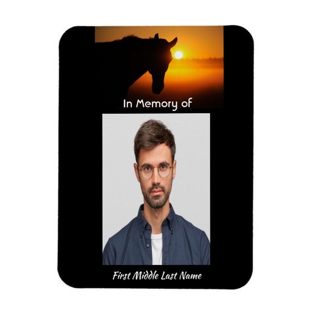  Memorial Keepsake  Photo Prayer Horse Western Magnet (Vertical)
