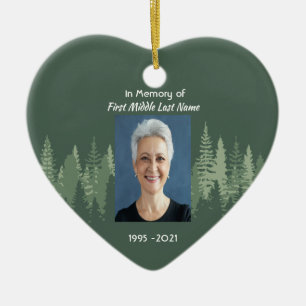 Memorial Keepsake Photo Wilderness Forest Trees Ceramic Tree Decoration