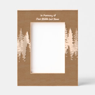 Memorial Keepsake Photo Wilderness Forest Trees Etched Frames