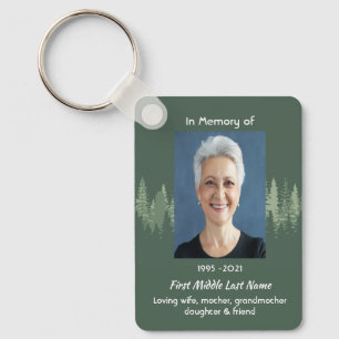 Memorial Keepsake Photo Wilderness Forest Trees Key Ring