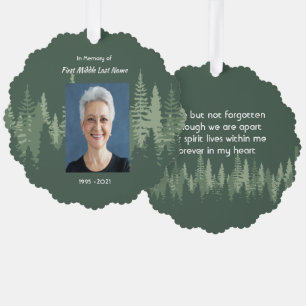 Memorial Keepsake Photo Wilderness Forest Trees Tree Decoration Card