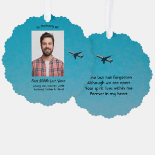  Memorial Keepsake Pilot Airplane Flying Tree Decoration Card