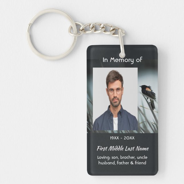  Memorial Keepsake  Red-wing Blackbird Key Ring (Front)