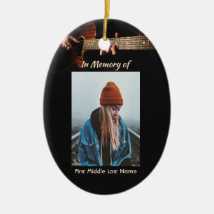 Memorial Keepsake Remembrance Music Guitar Ceramic Tree Decoration