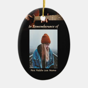 Memorial Keepsake Remembrance Music Guitar  Ceramic Tree Decoration