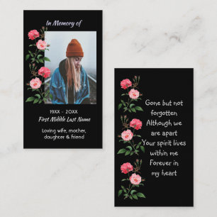 Memorial Keepsake  Roses Garden Flowers Business Card