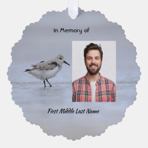  Memorial Keepsake Sandpiper Shore Bird  Tree Decoration Card