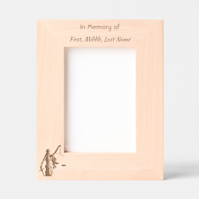 Memorial Keepsake Scales Justice Law Etched Frames (Front)