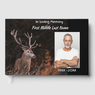 Memorial Keepsake Stag Deer Outdoorsman Guest Book