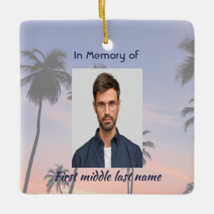 Memorial Keepsake Tropical Beach Ceramic Ornament