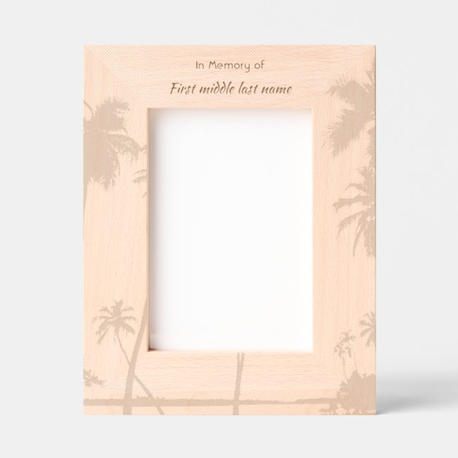 Memorial Keepsake Tropical Beach Etched Frames (Front)