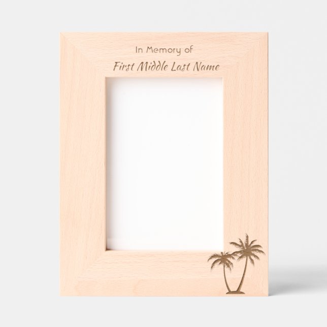 Memorial Keepsake Tropical Beach Exotic Etched Frames (Front)