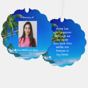 Memorial Keepsake Tropical Beach Exotic Tree Decoration Card