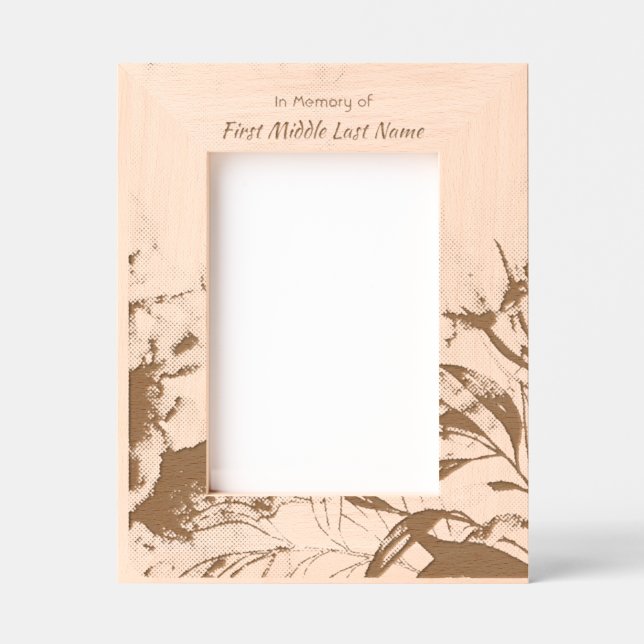 Memorial Keepsake  Watercolor Foliage  Etched Frames (Front)