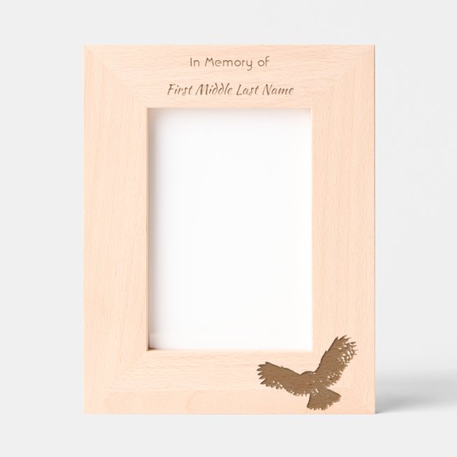 Memorial Keepsake Watercolor Owl Bird Etched Frames (Front)