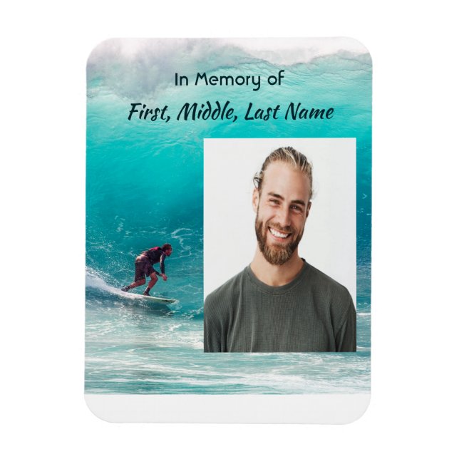  Memorial Keepsake  Wave Surfer Water Magnet (Vertical)