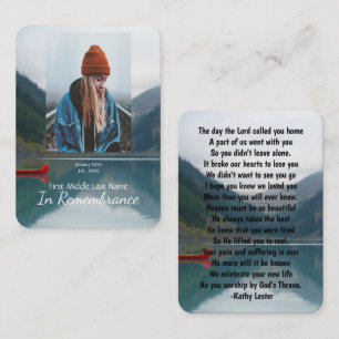 Memorial Keepsake Wilderness Lake Canoe Business Card