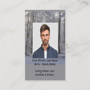 Memorial Keepsake Winter Snow Forest Trees Business Card