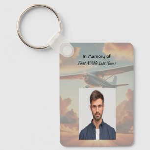 Memorial Keepsakes Pilot Airplane Sunset Key Ring