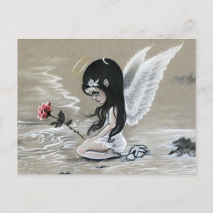 Memorial  little angel ocean tears rose postcard