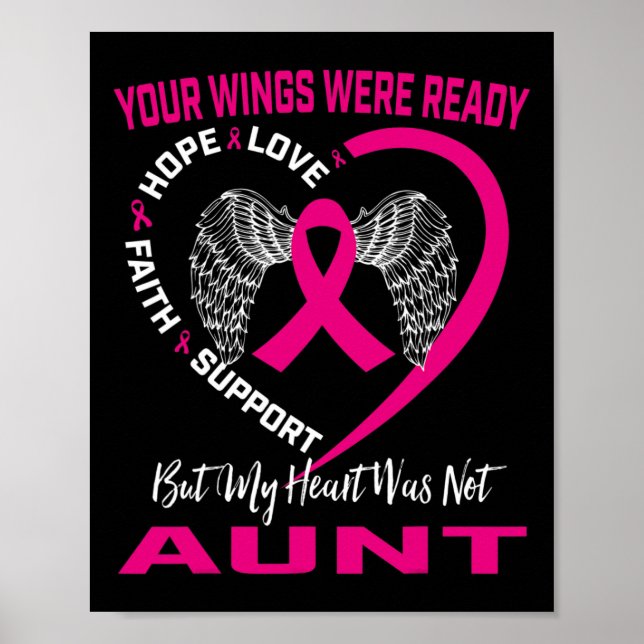 Memorial Loss Of Aunt Pink Breast Cancer Awareness Poster (Front)