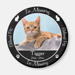 Memorial - Loss of Cat - Custom Photo/Name Magnet