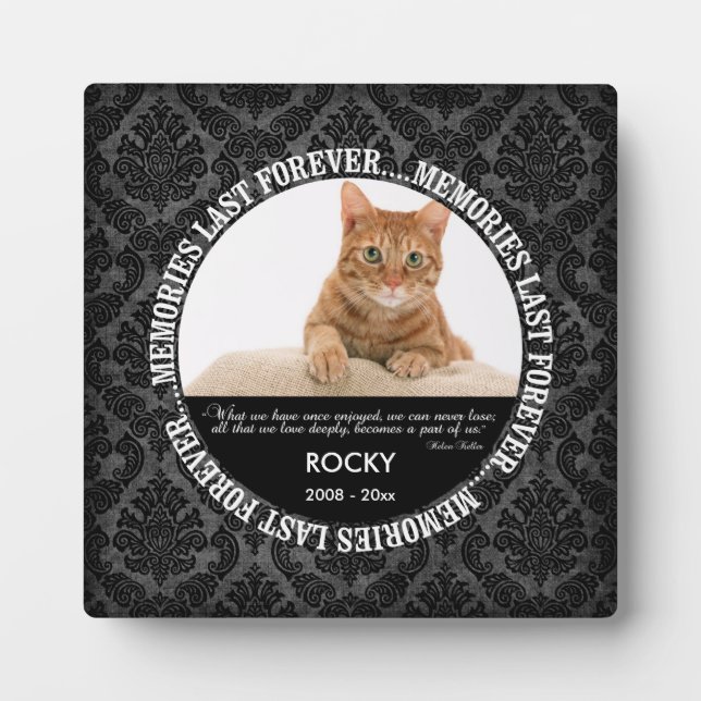 Memorial - Loss of Cat - Custom Photo/Name Plaque (Front)