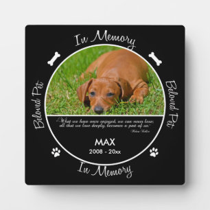 Memorial - Loss of Dog- Custom Photo/Name Plaque