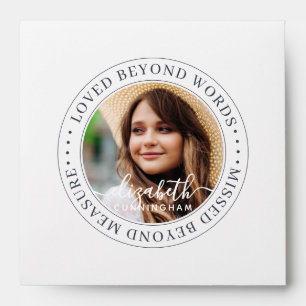 Memorial Loved Beyond Words Elegant Chic Photo Envelope