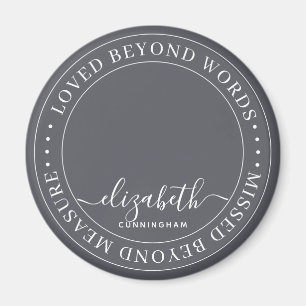 Memorial Loved Beyond Words Elegant Chic Photo Magnet